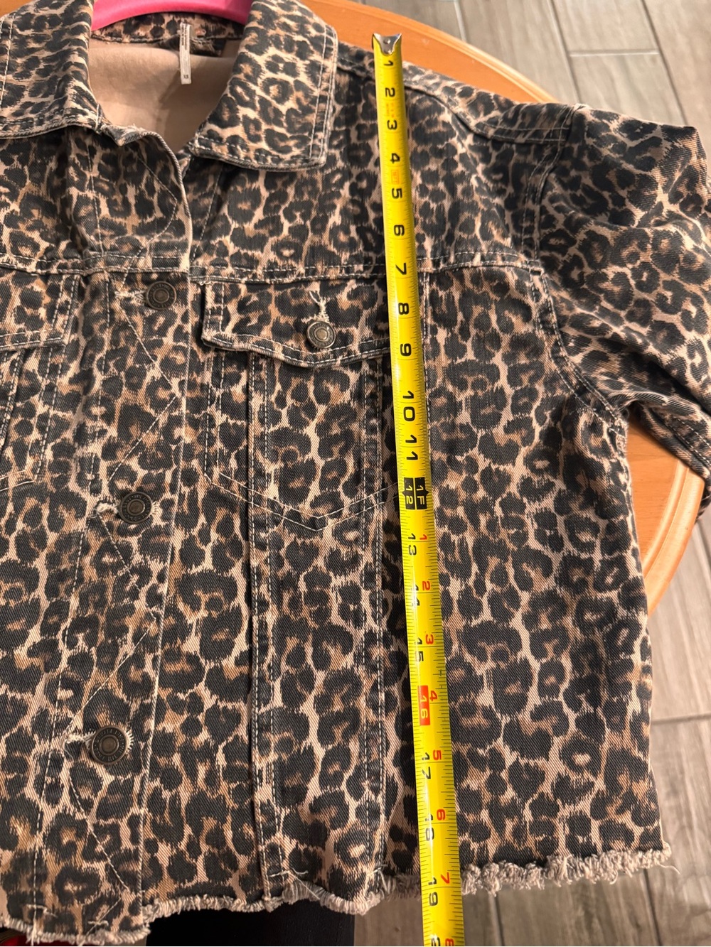 Free People Leopard Print Cropped Denim Jacket - Brown/Black - Picture 6 of 13